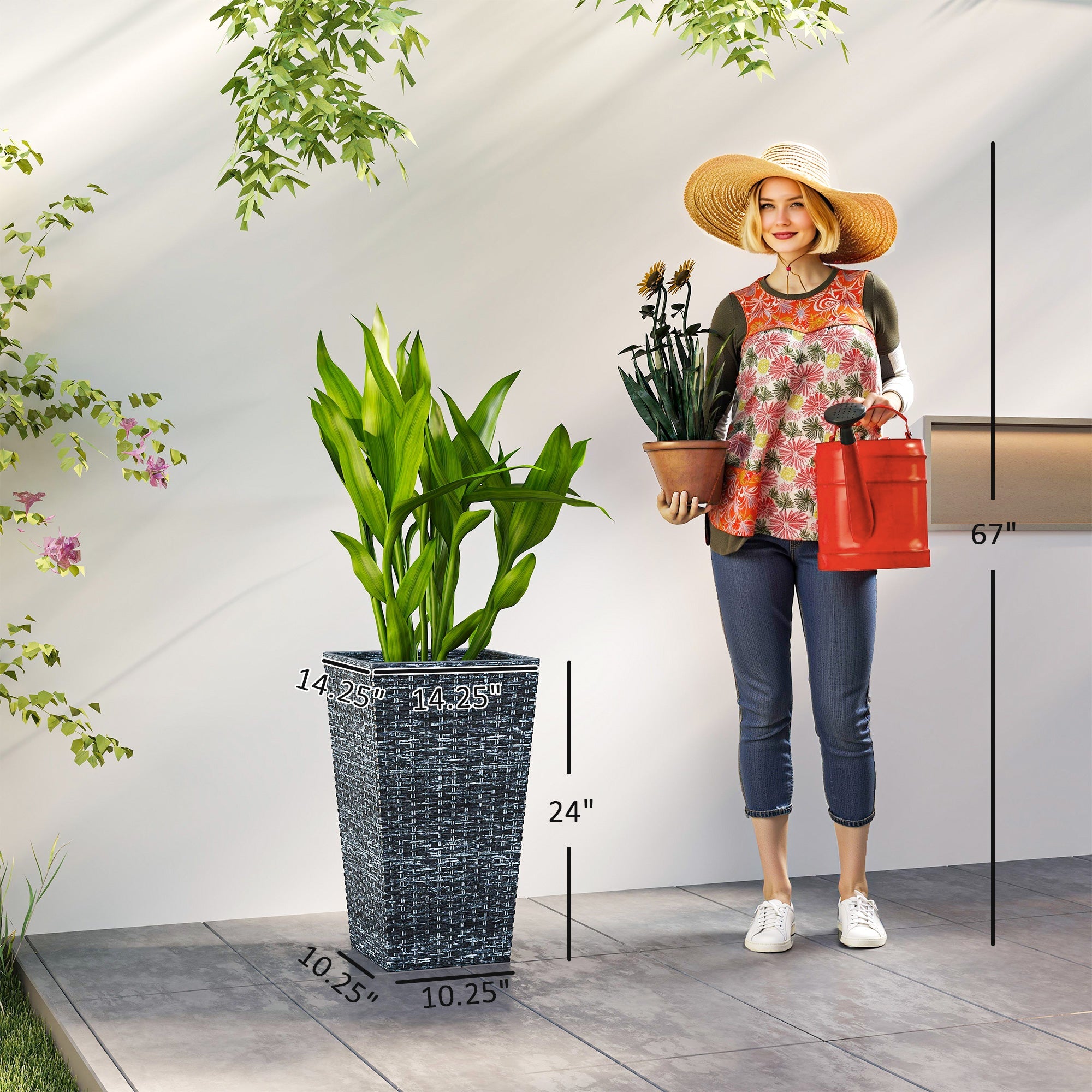 Taper Planters Set of 3 for Outdoor Plants
