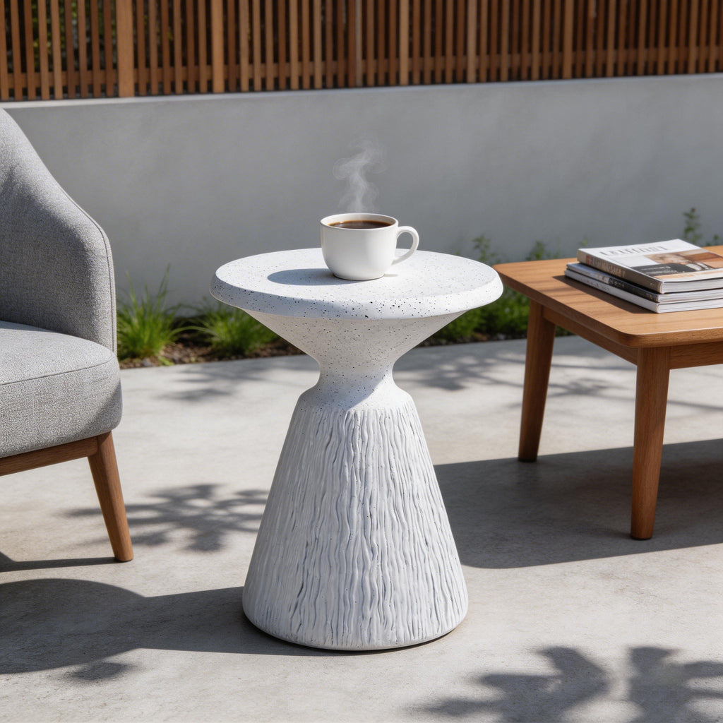 Cement Outdoor End Tables for Patio and Garden