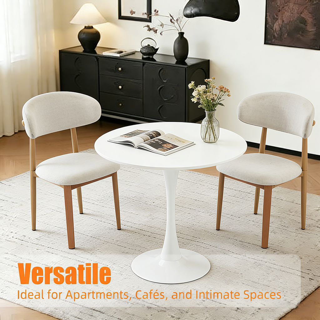 White Round Dining Table