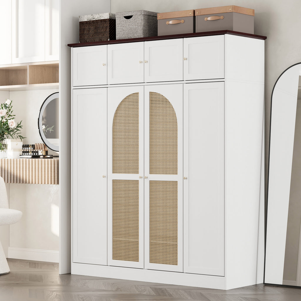 70.87" Tall 8-Door Large Capacity Armoire Wardrobe Closet
