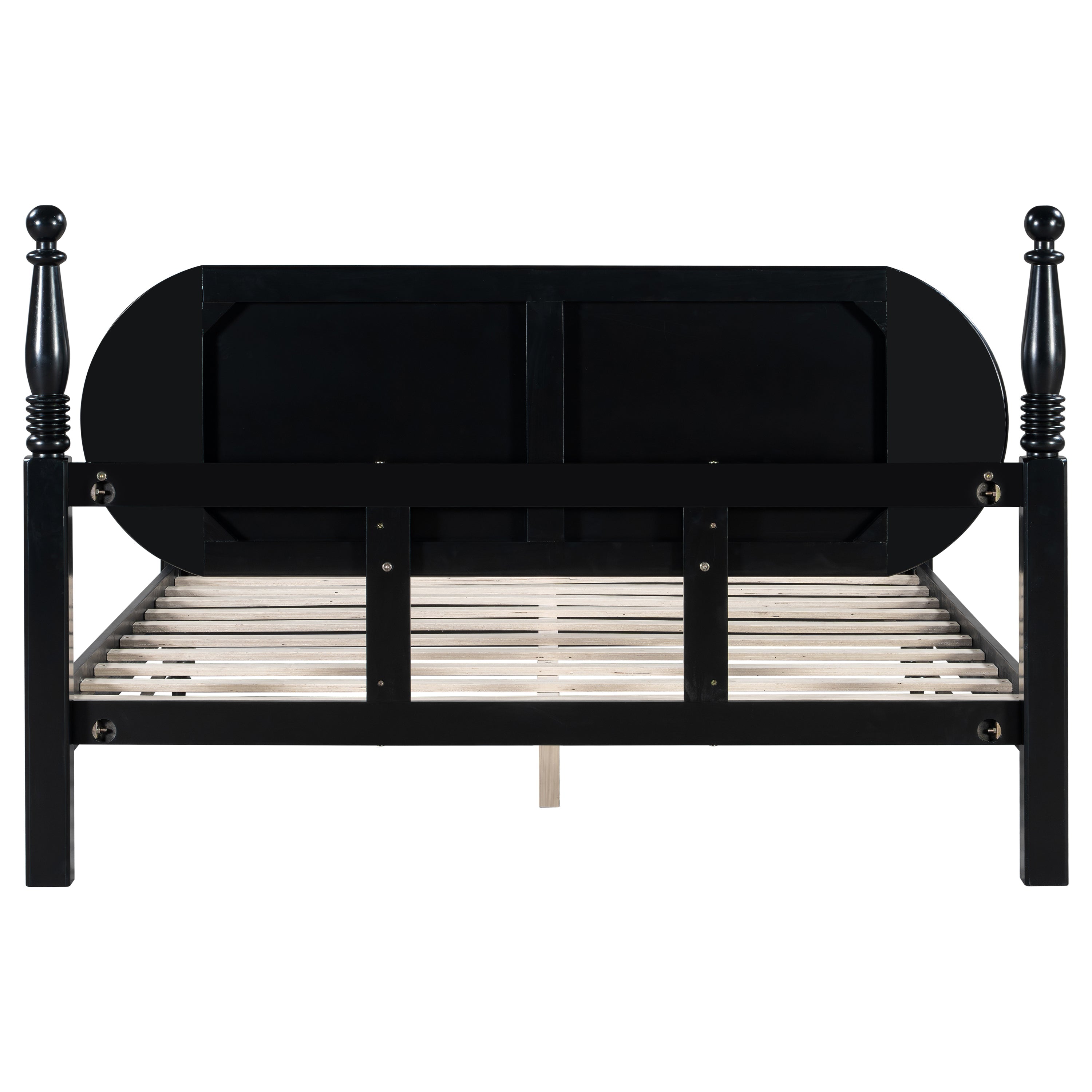 Queen Bed Frame, Solid Wood Platform with Slats