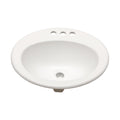 20"x18" White Ceramic Oval Drop In Bathroom Sink