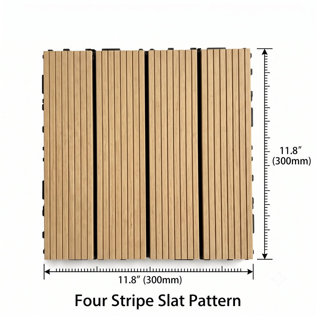 Interlocking WPC Deck Tiles 11.8"x11.8"