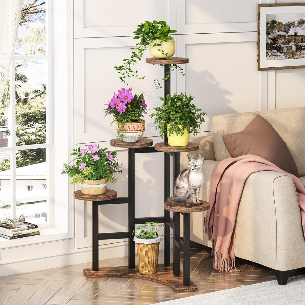 43.70" Height 6-Tier Rustic Plant Shelf