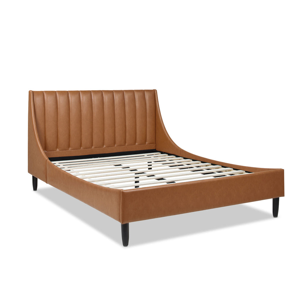 Aspen Vertical Tufted Modern Headboard Platform Bed Set, Queen