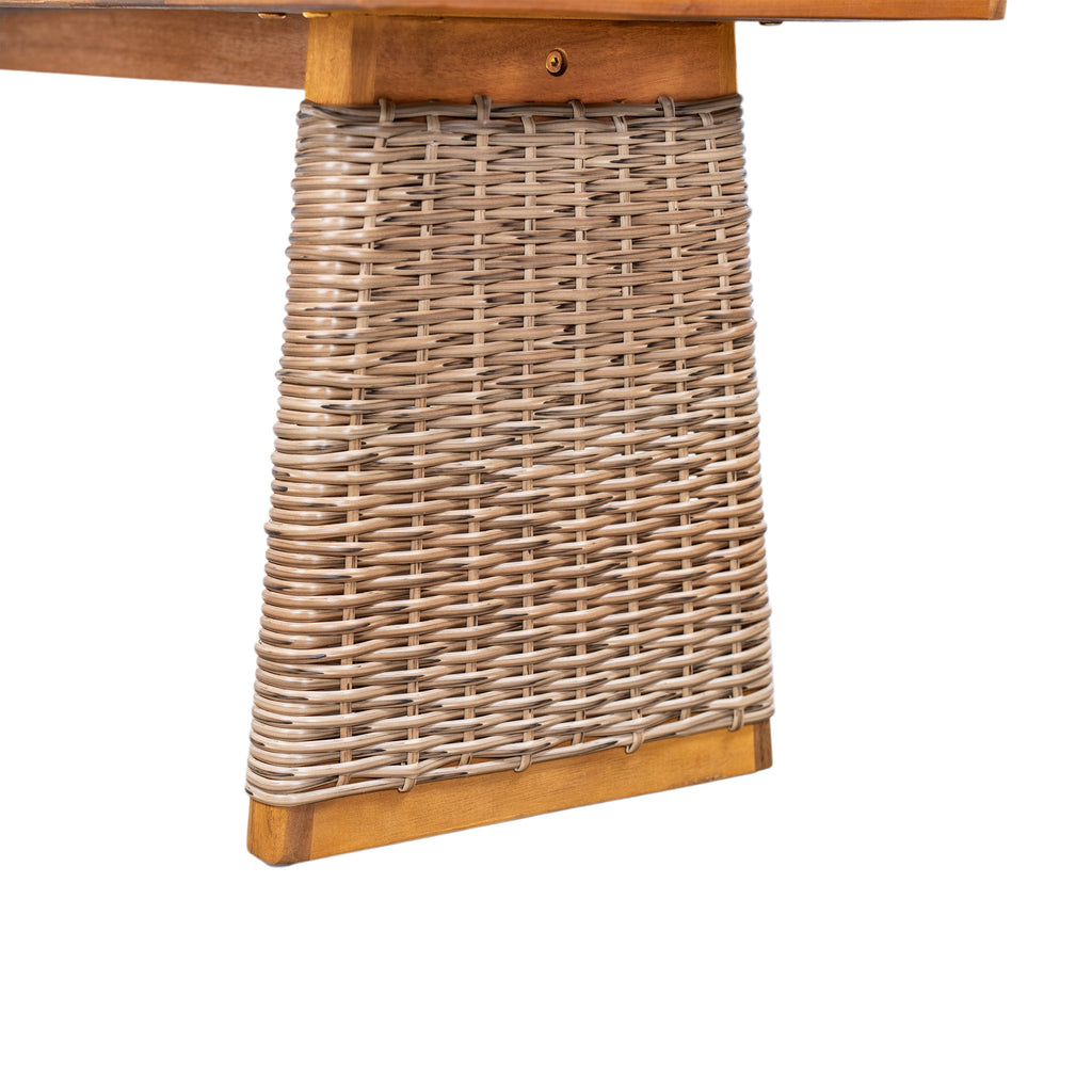 Outdoor Acacia Wood Bench Set of 2