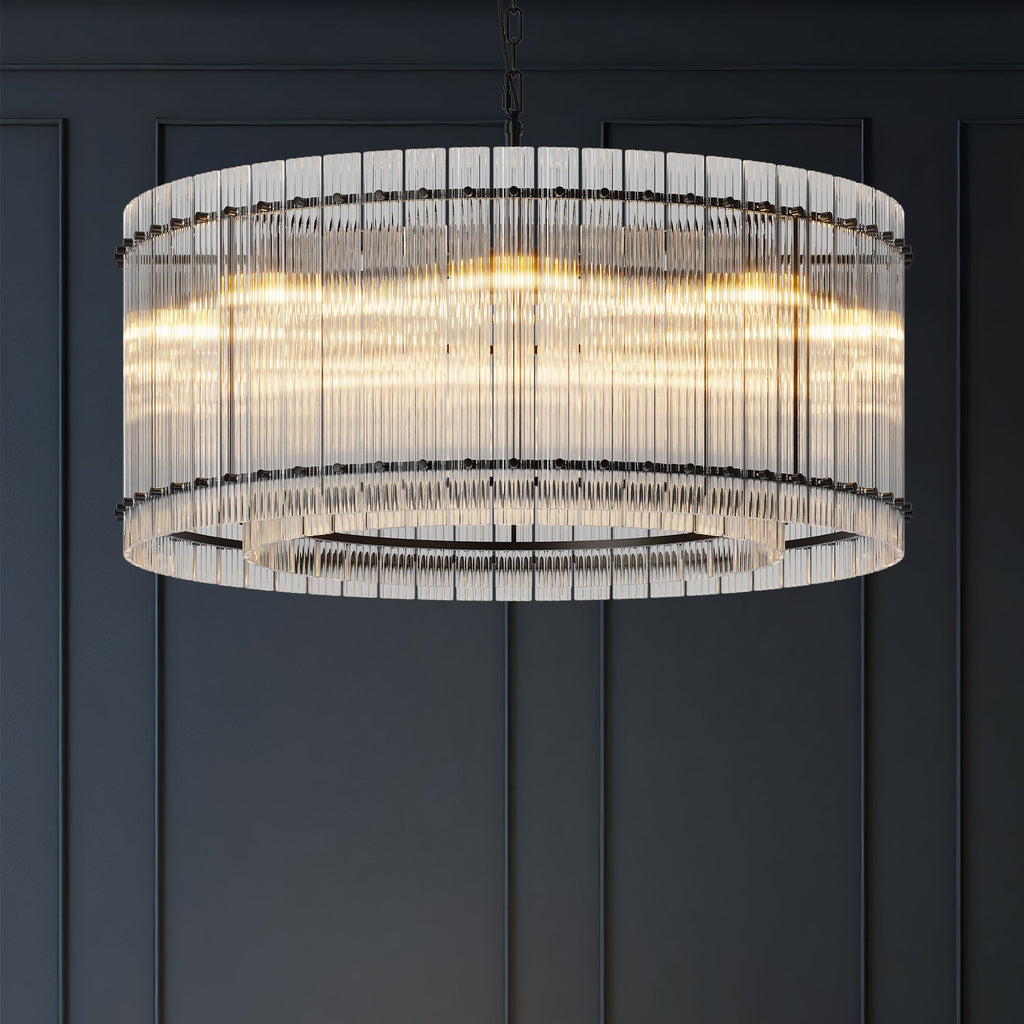 37" Modern Gold Round Chandelier