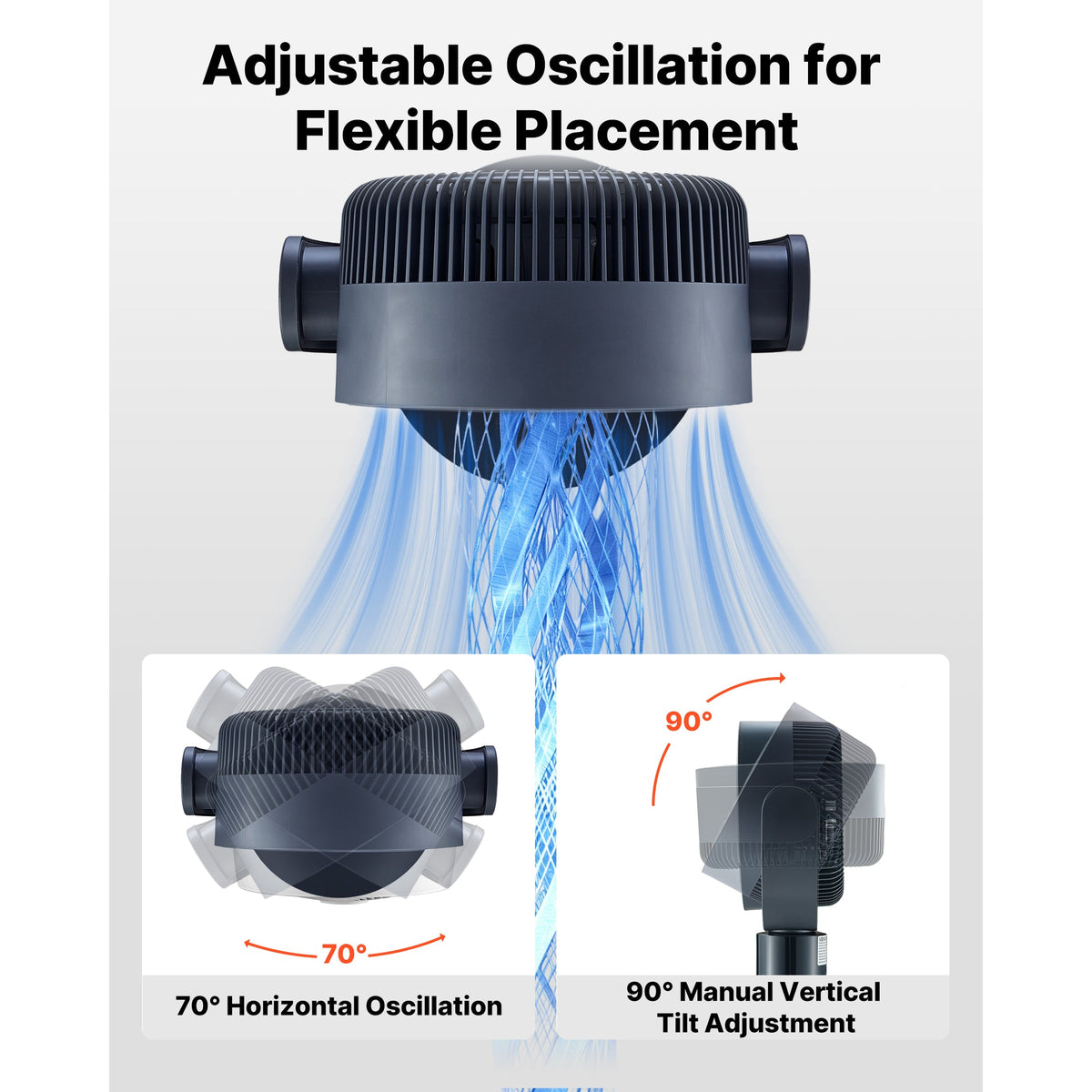 7-Inch Pedestal Fan - Oscillating Standing Floor Fan