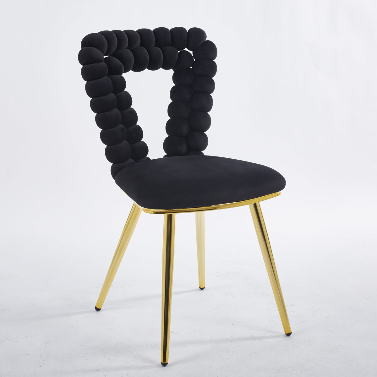Modern Chair Set of 2 with Golden Color Iron Tube Legs