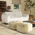 Enchante 24.5" New Zealand Sheepskin Rectangular Accent Ottoman