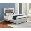 Karmen Metallic Upholstered Tufted California King Panel Bed