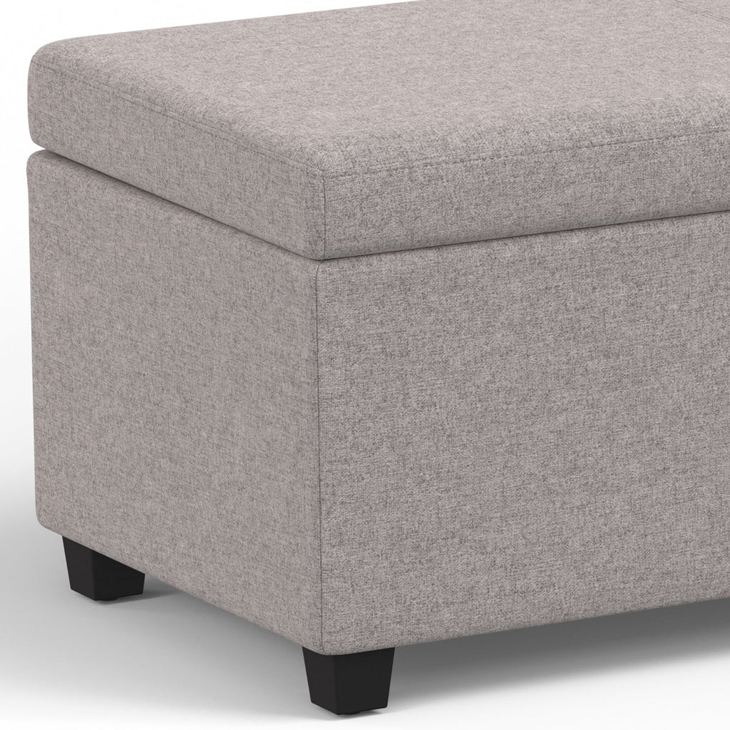 Avalon 54 Inch Wide Extra Large Storage Ottoman Bench in Cloud