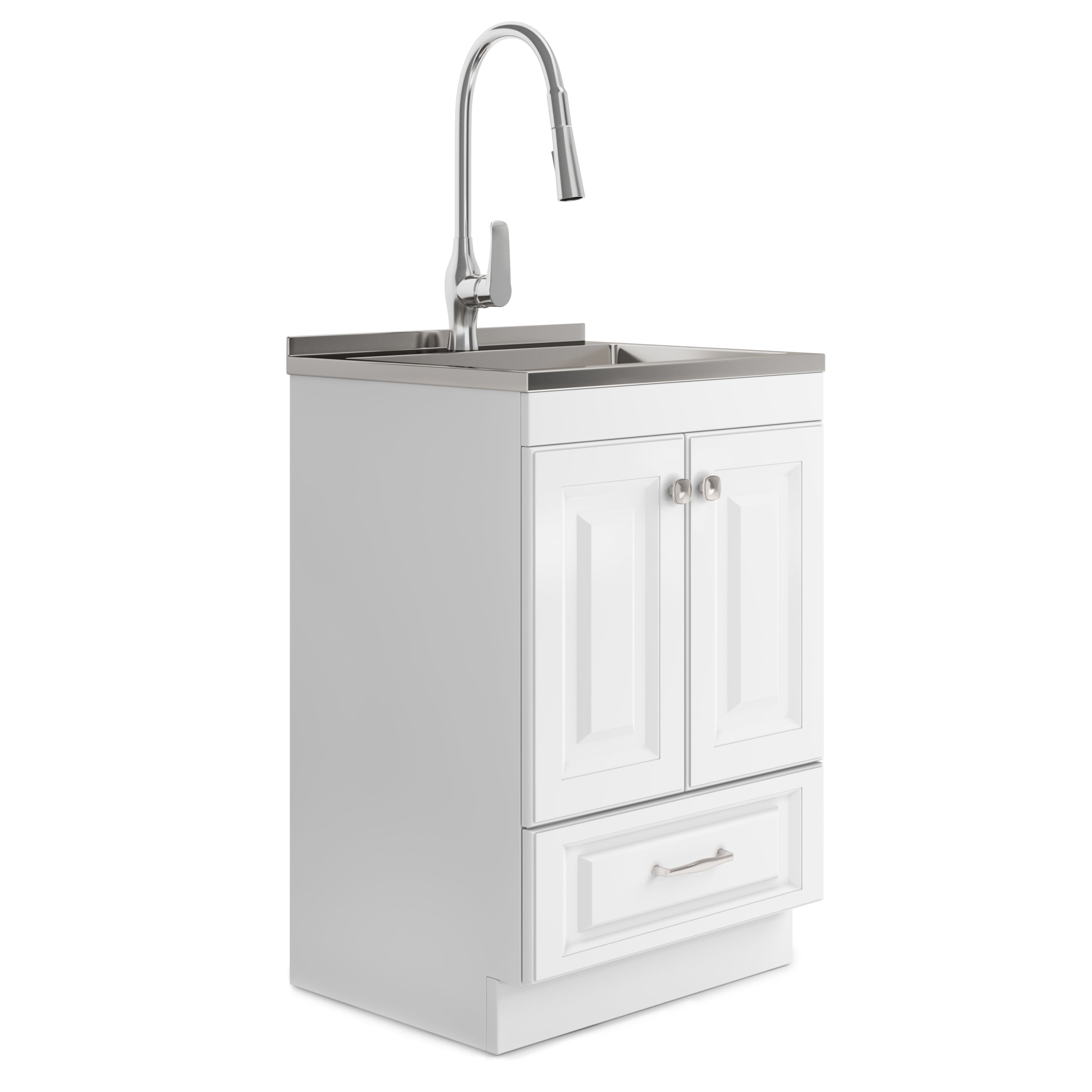 Lawrence 24" Laundry Cabinet with Faucet and Stainless Steel Sink
