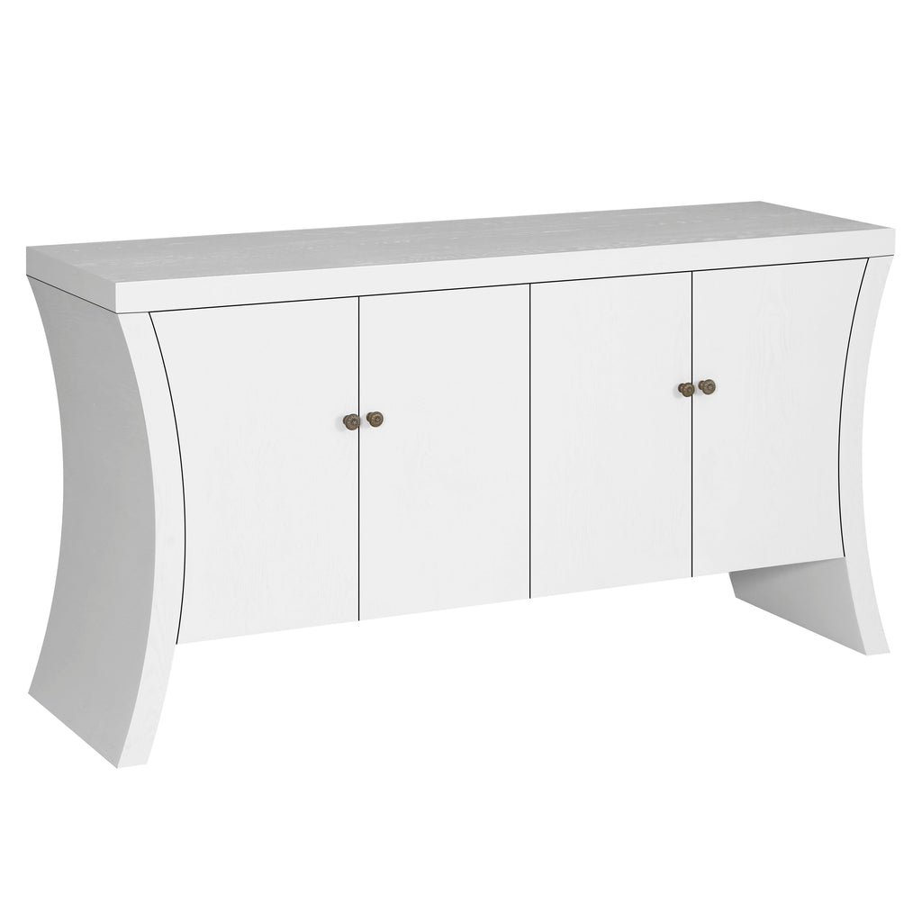 Refined Industrial 4-Door Credenza