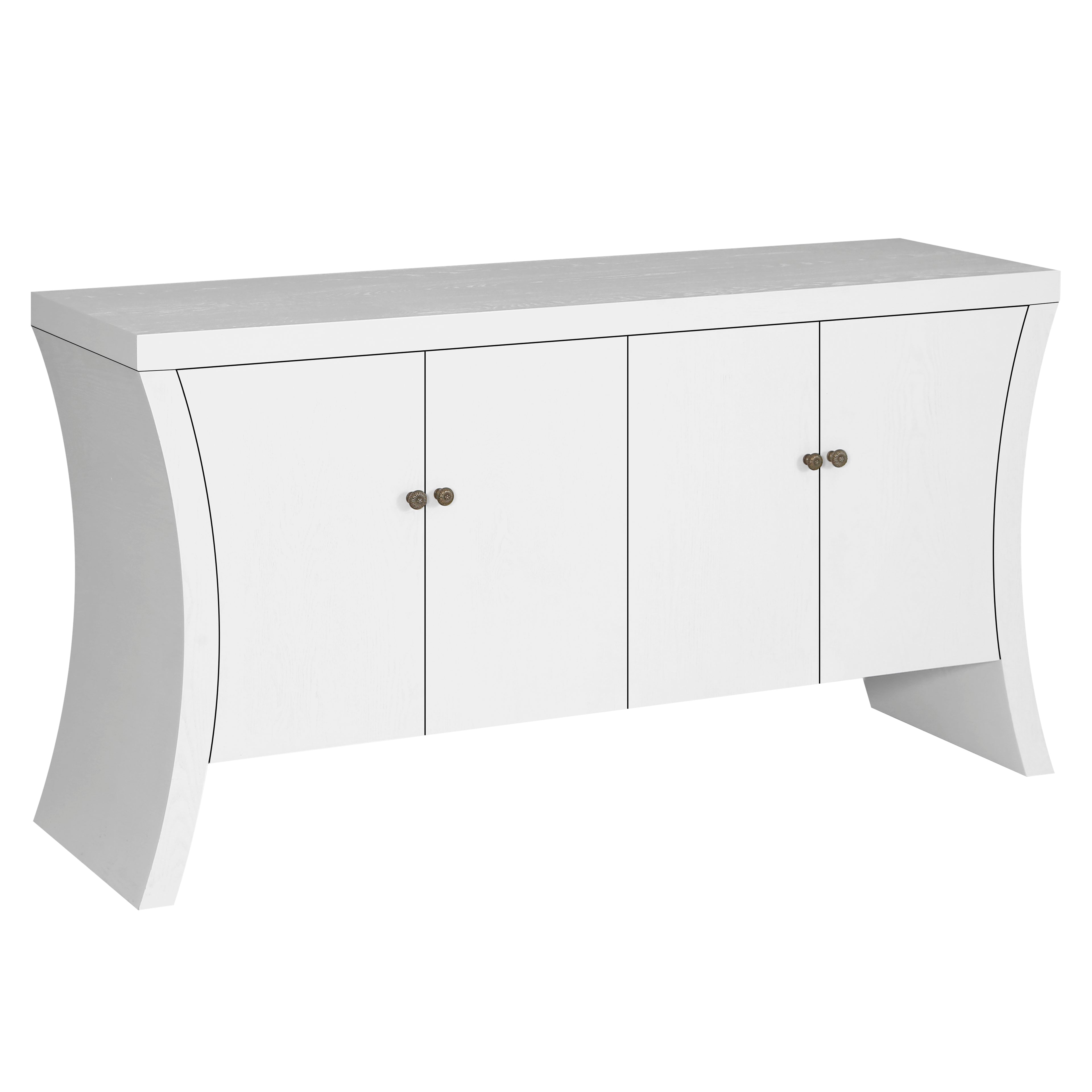 Refined Industrial 4-Door Credenza