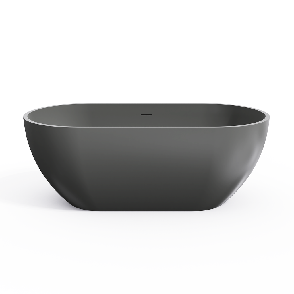 63 Inch Solid Surface Oval Shape Freestanding Bathtub