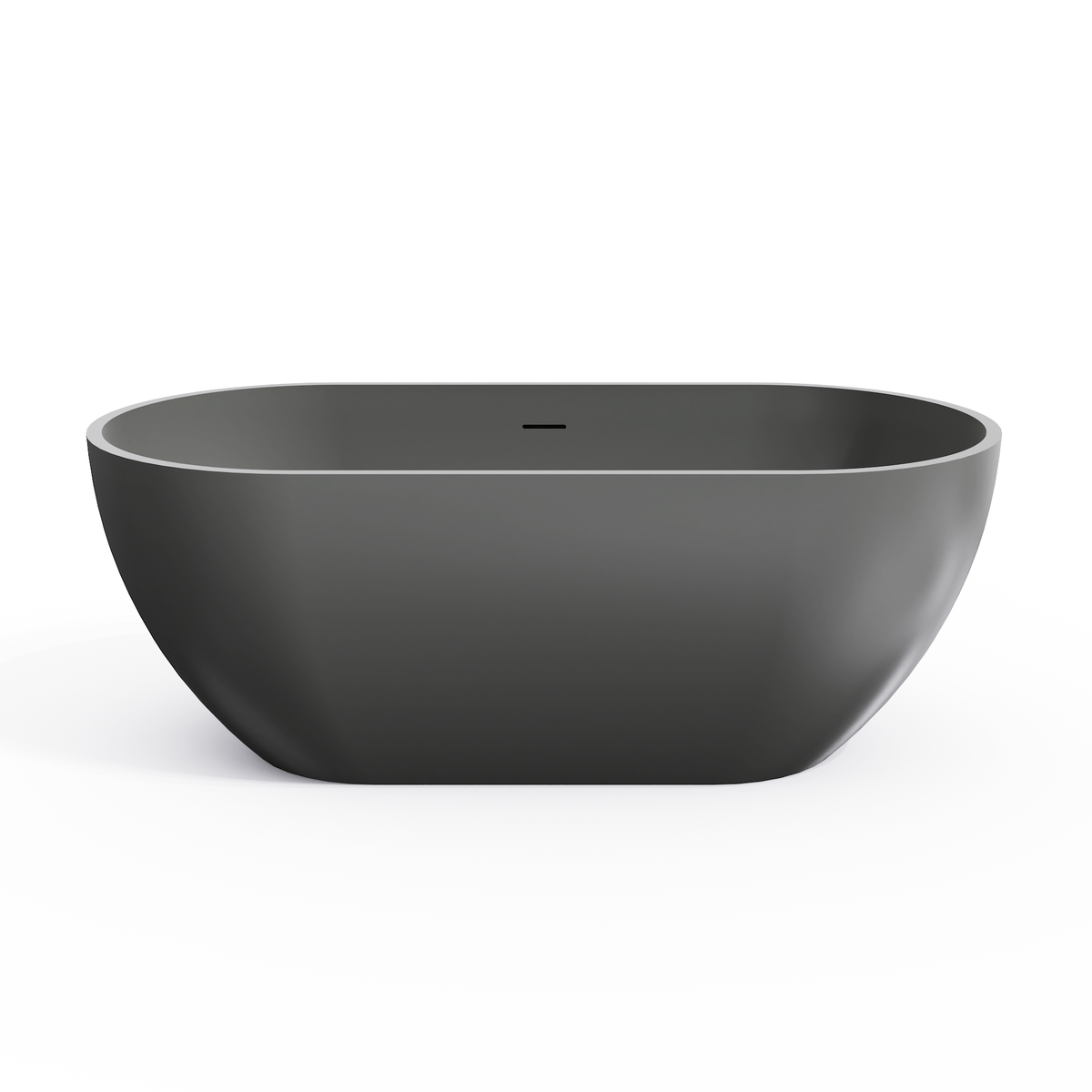 63 Inch Solid Surface Oval Shape Freestanding Bathtub