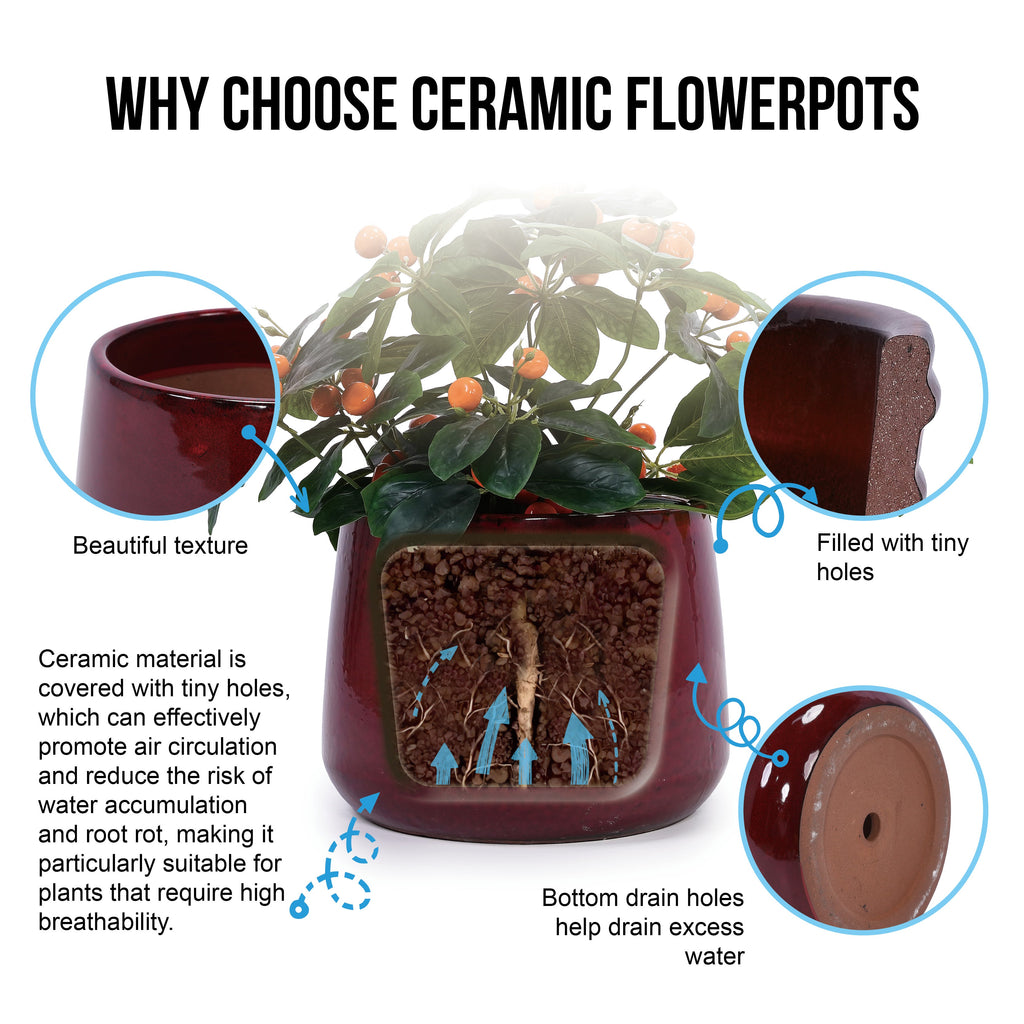 Handmade Ceramic Flower Pot Set of 4