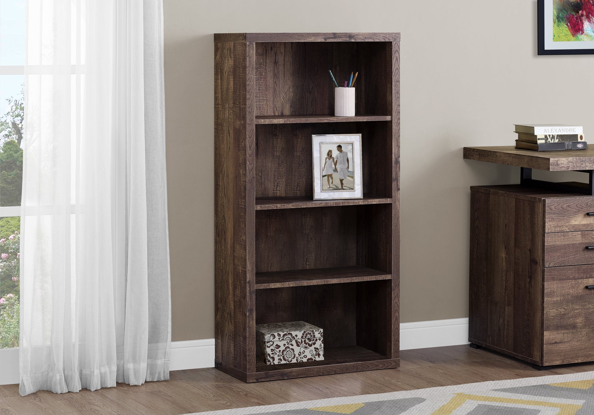 5 Tier Bookshelf - Modern Display for Office and Bedroom