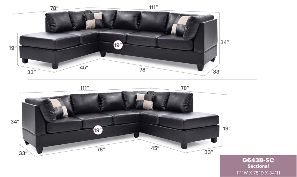 Malone G643B-SC Sectional (3 Boxes)