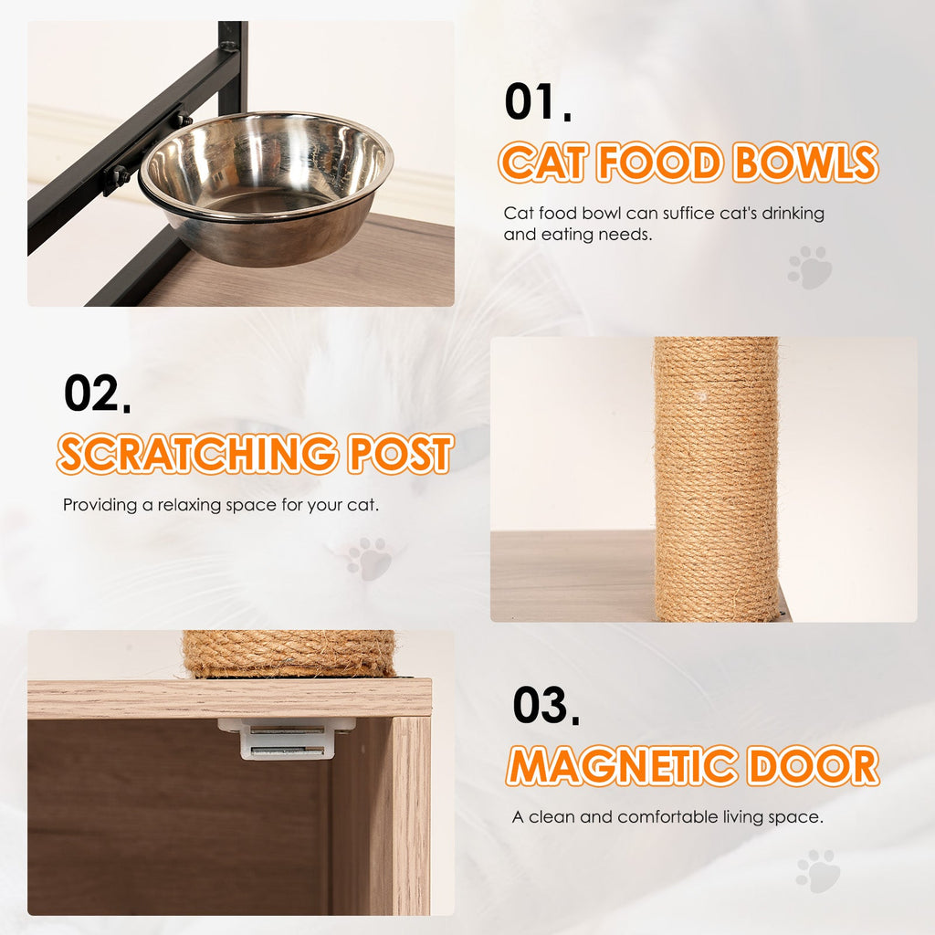 Cat Tree with Litter Box Enclosure