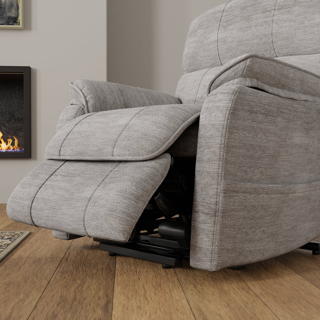 Plush Fabric Power Lift Chair In Lucie Dove