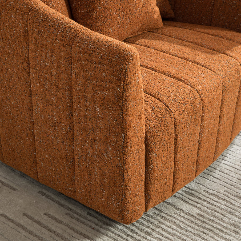 39"W Upholstered Oversized 360° Swivel Accent Barrel Chair and Half Cozy Sofa
