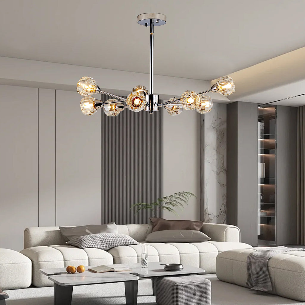 28" Modern Crystal Chandeliers with 9 Lights