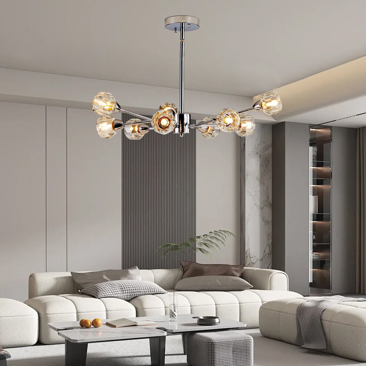 28" Modern Crystal Chandeliers with 9 Lights