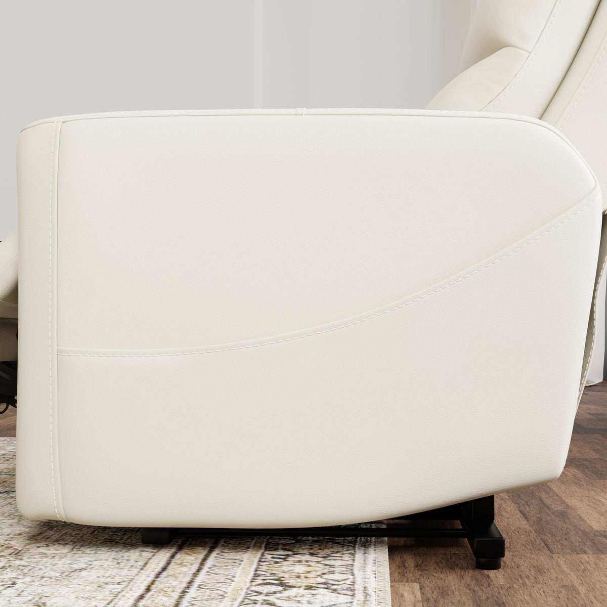 Faux Leather Power Lift Chair in Bentley Oyster