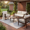 Outdoor 4-Piece Sofa Set with Acacia Wood Frame