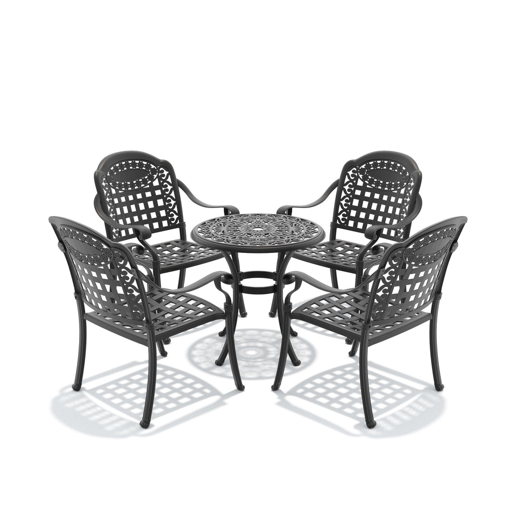 5-Piece Set Of Cast Aluminum Patio Furniture