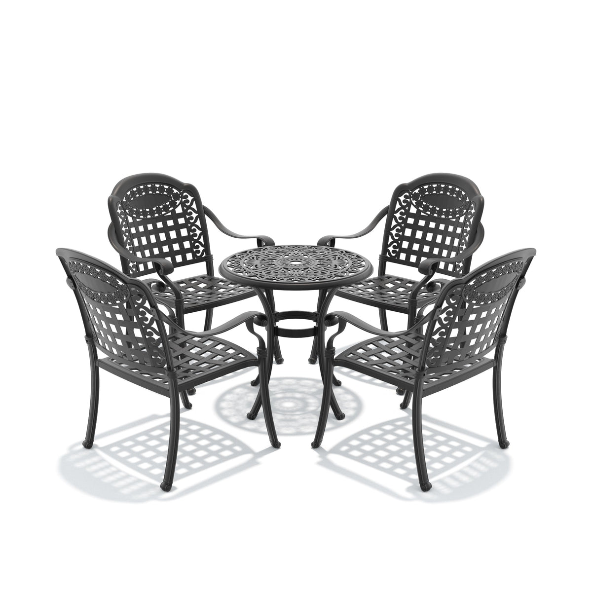 5-Piece Set Of Cast Aluminum Patio Furniture