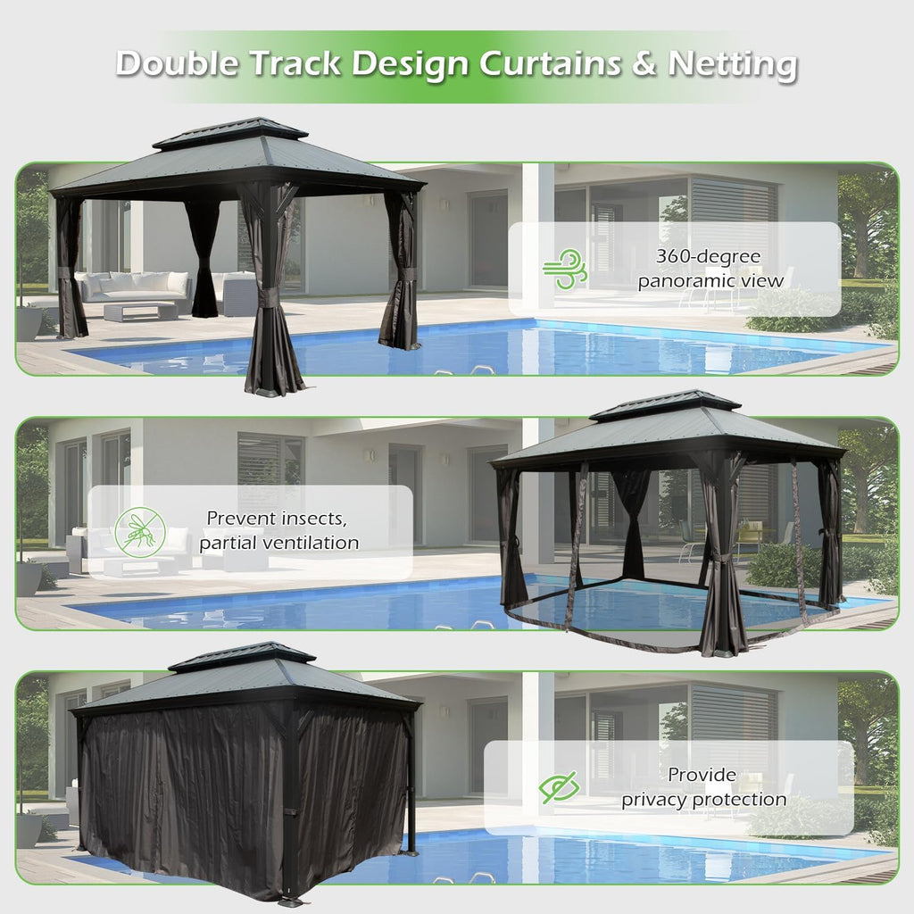 12'x14' Hardtop Gazebo with Resin Roof