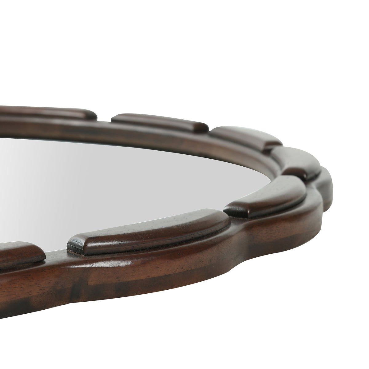 Round Wood Wall Mirror - 31.5" Farmhouse Rustic Accent