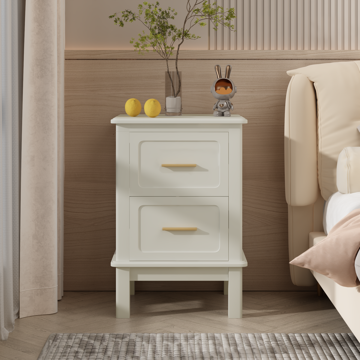 Modern Nightstand with 2 Drawers
