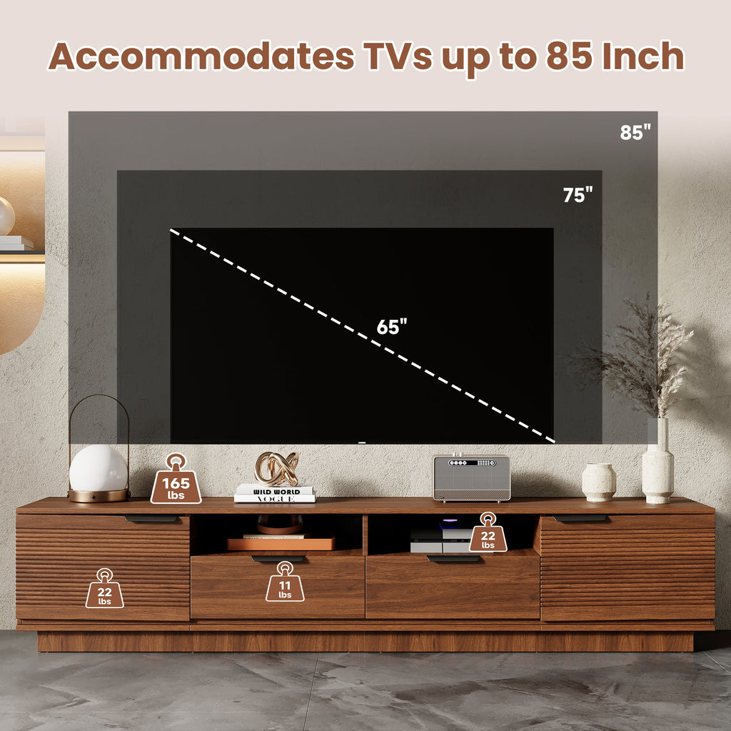 78 Inch Modern TV Stand for TVs up to 85"