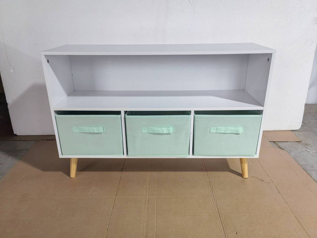 Kids Bookcase with Collapsible Fabric Drawers
