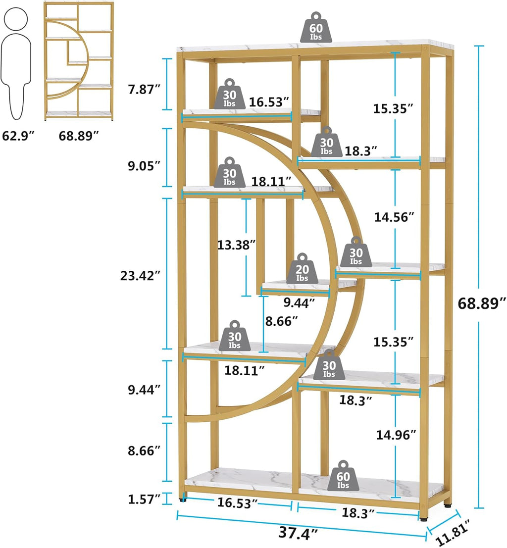 68.89" Height Industrial 5-Tier Display Shelf