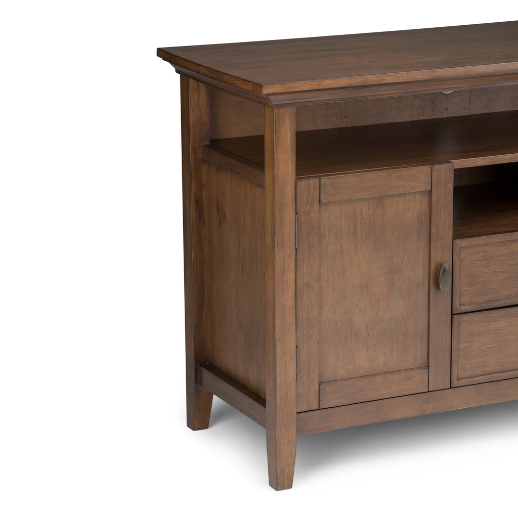 Redmond 54 Inch Wide Solid Wood Tall TV Stand in Tobacco