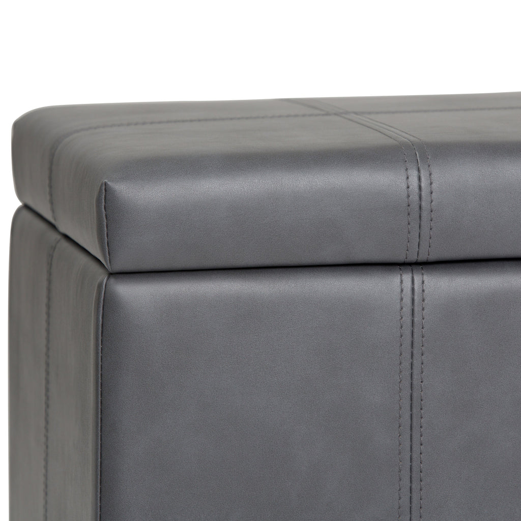 Dover 36 Inch Wide Storage Ottoman Bench in Stone