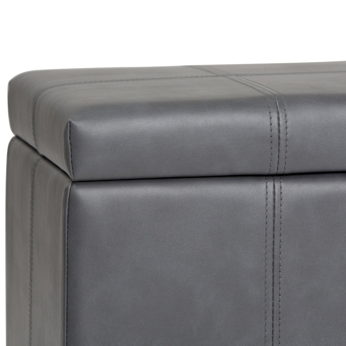 Dover 36 Inch Wide Storage Ottoman Bench in Stone
