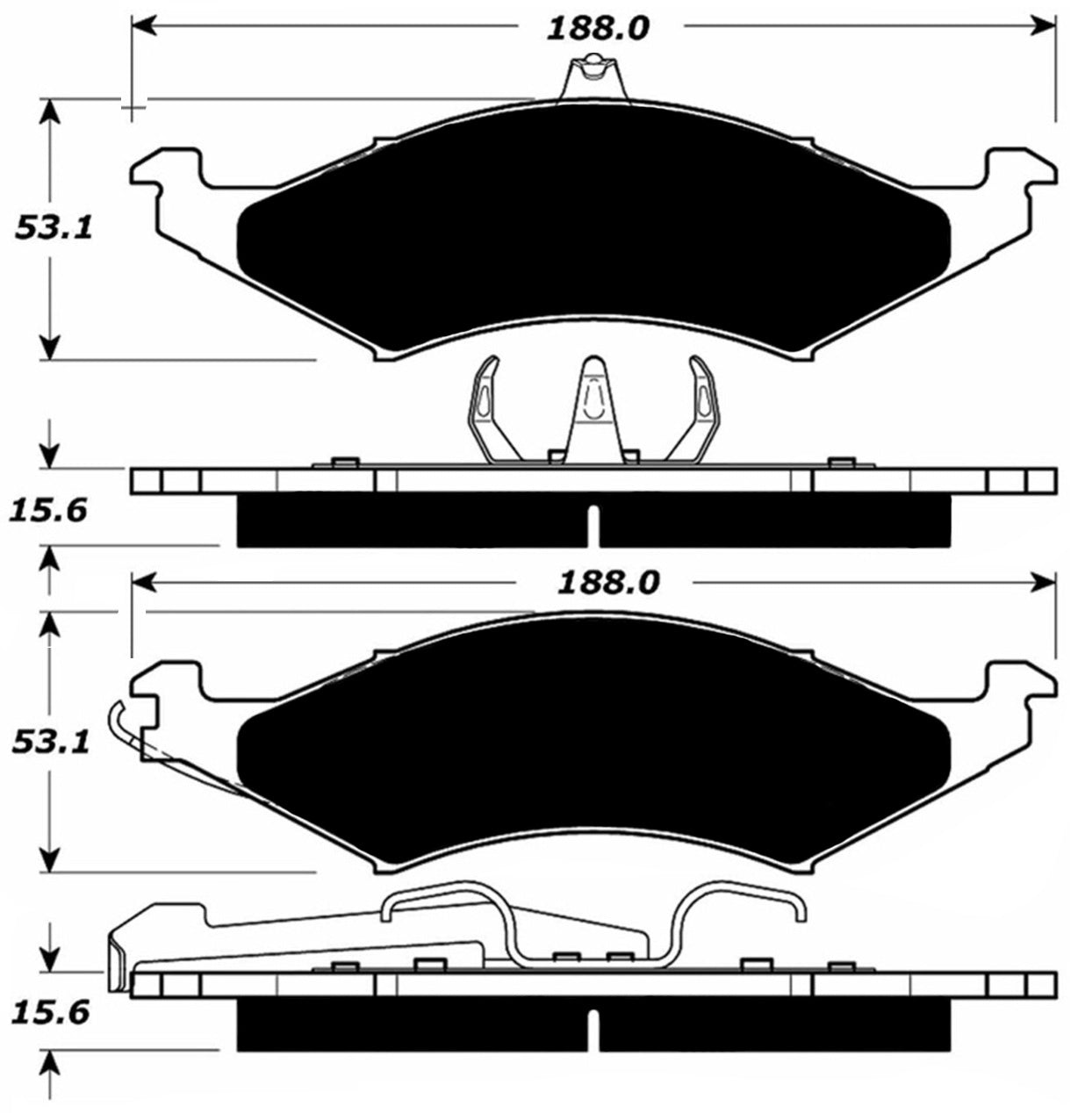 Porterfield Brake Pads for 1991 FORD TAURUS SHO w/steel piston