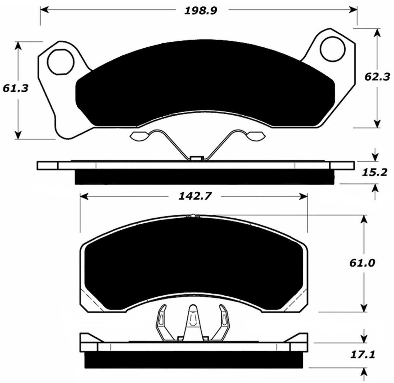 Porterfield Brake Pads for 1987 FORD MUSTANG V8