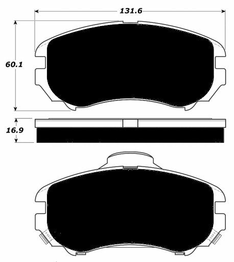 Porterfield Brake Pads for 2004 HYUNDAI TIBURON exc 6 speed M/T