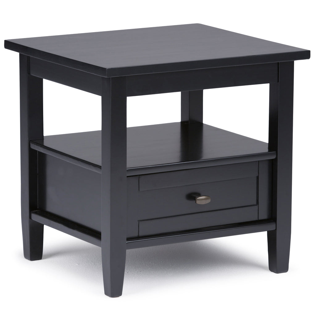 Warm Shaker Solid Wood 20 Inch Wide Transitional End Table