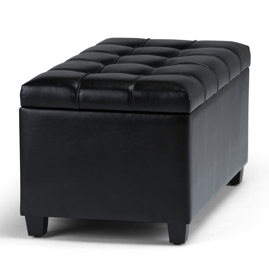 Sienna 33 Inch Wide Storage Ottoman Bench