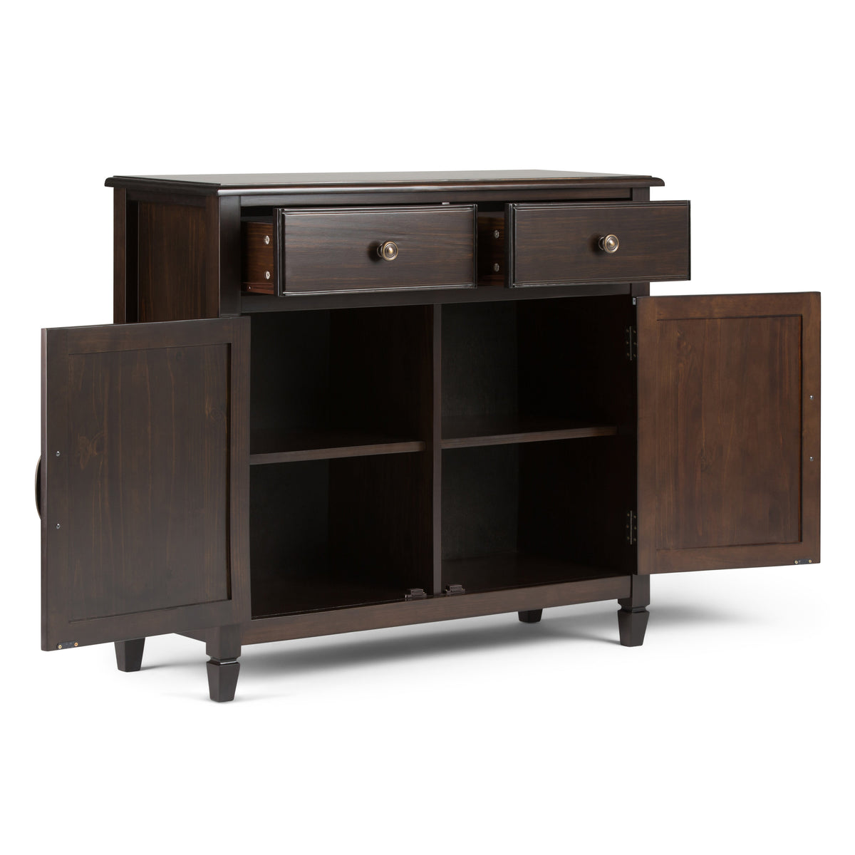 Connaught Solid Wood Entryway Storage Cabinet in Dark Chestnut