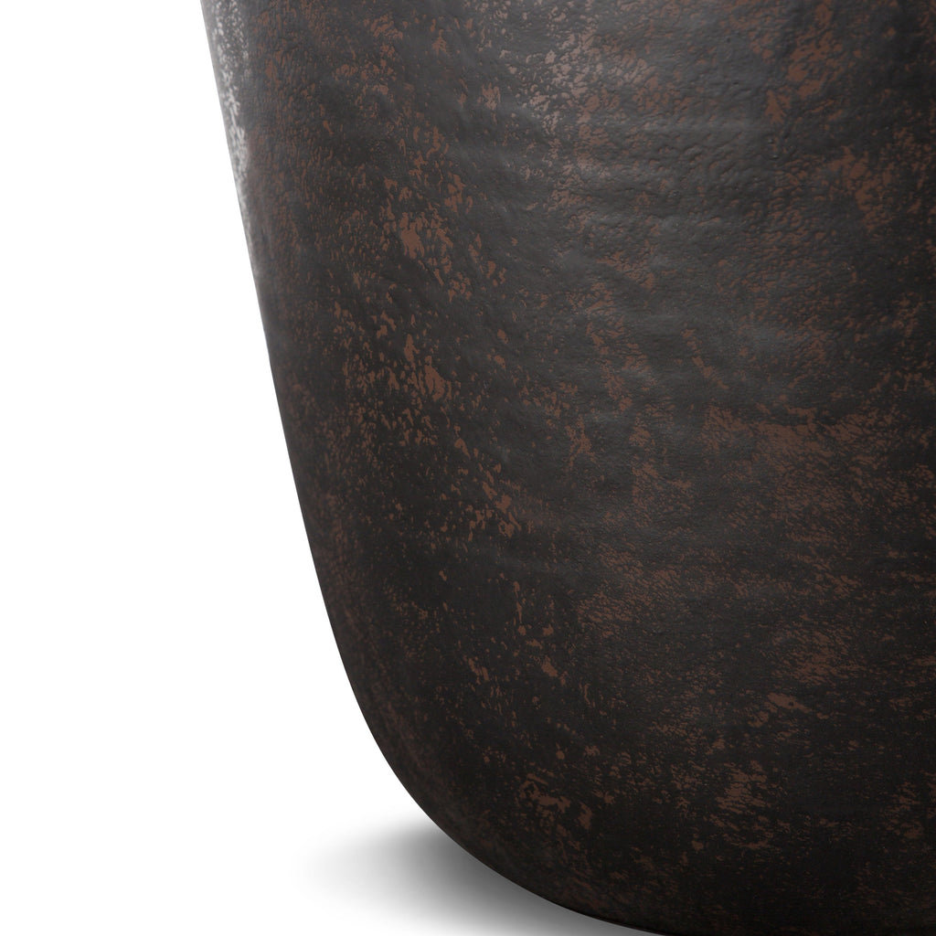 Garvy 22 Inch Wide Metal Side Table in Rustic Bronze