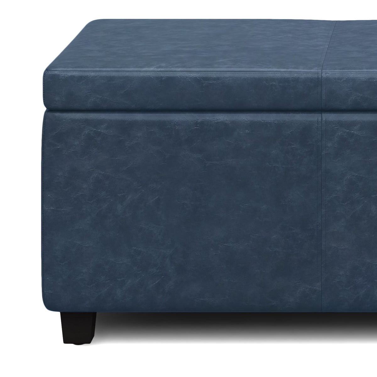 Avalon 48 Inch Wide Storage Ottoman Bench in Denim